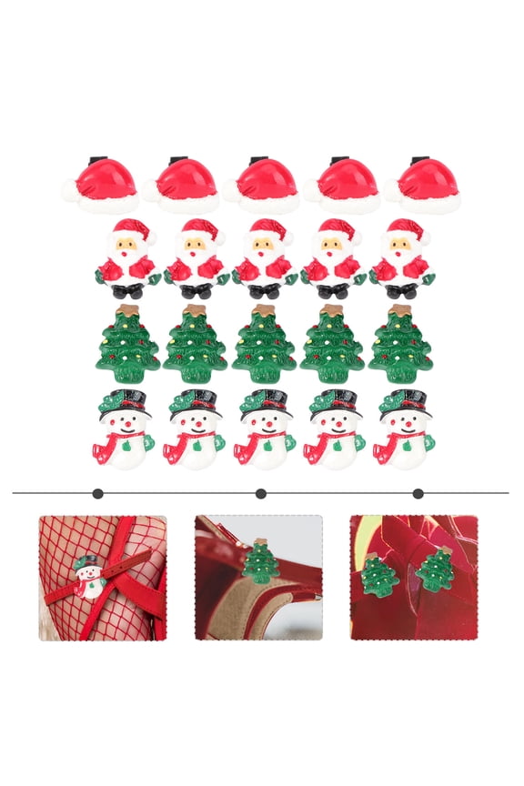 20Pcs Christmas Shoes Decor Shoelace Adornment PVC Material for Shoes