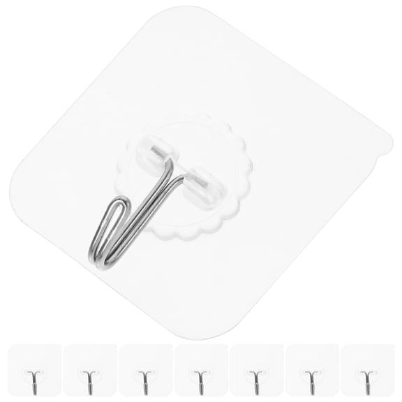 CRILSTYLEO 20-Pack Clear Strong Adhesive Hooks for Wall, Transparent Organizer for Renters and Home Use