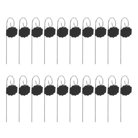 CRILSTYLEO Reusable Metal Plant Label Stakes, Black Chalkboard Garden Markers, Easy Install, 20 Sets for Herbs and Flowers