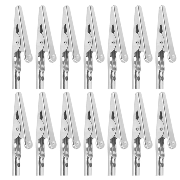 CRILSTYLEO 24Pcs 51mm Metal Alligator Clips Stainless Steel Silver for Home and Automotive Use Durable and Rust Resistant