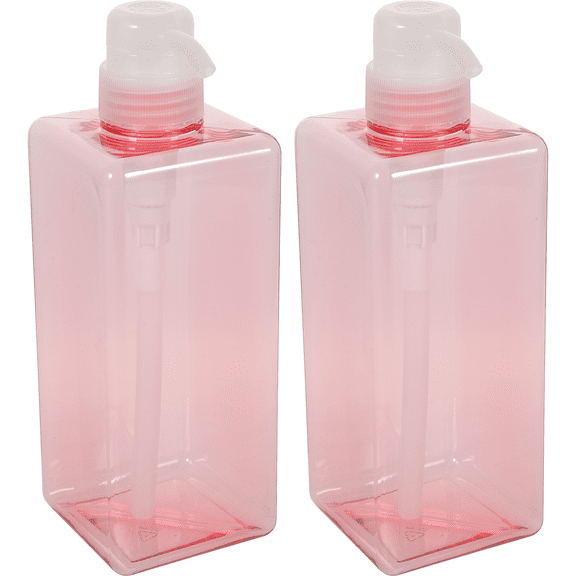 CRILSTYLEO 2PCS Refillable Lotion Bottle Square Pink For Daily Hygiene Storage For General Consumers