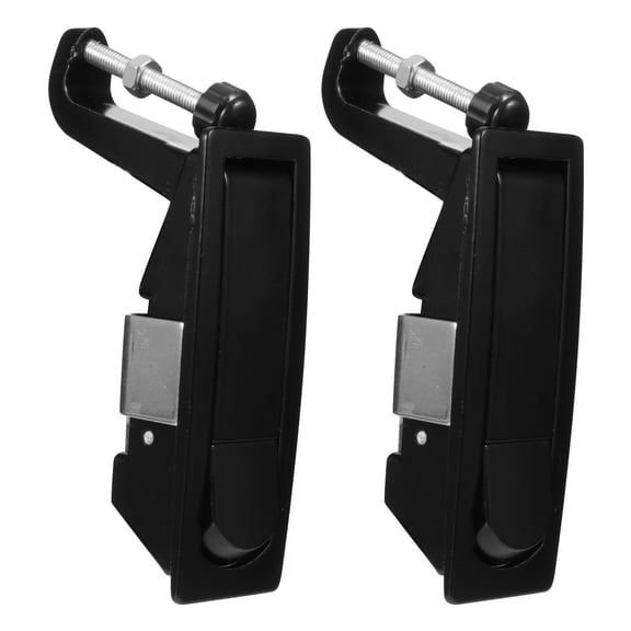 CRILSTYLEO 2Pcs Adjustable Compression Latch Lock in Black Zinc Alloy for Cabinet Doors with Rust Resistant Design