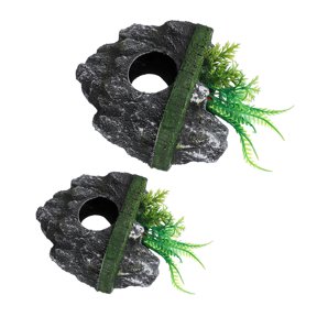 CRILSTYLEO Set of 2 Green Resin Floating Rock Decorations for Aquarium Fish Tanks, Versatile and Accessories