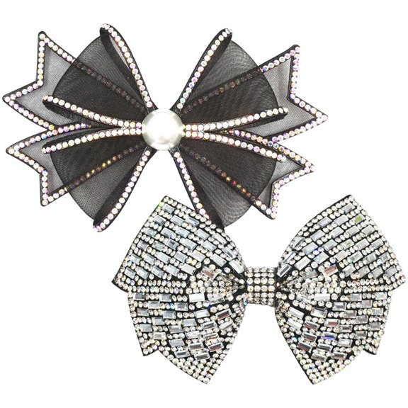 CRILSTYLEO Shoe Clips Accessories Rhinestone Bowknots Assorted Color DIY Accessory Daily Use 2pcs