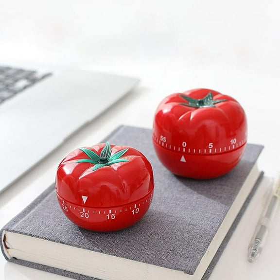 CRILSTYLEO 2Pcs Best Tomato Mechanical Kitchen Timer Red PP For Time Management