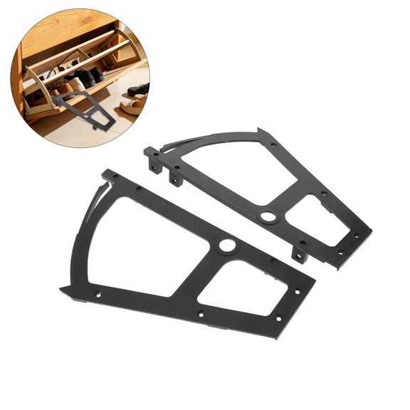 CRILSTYLEO 2pcs Flip Plate Hinges for Shoe Cabinet Single-layer Lower Door Black