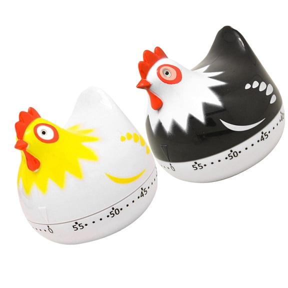 CRILSTYLEO Hen Shape Timer, Plastic, Home Cooking and Baking, 2Pcs