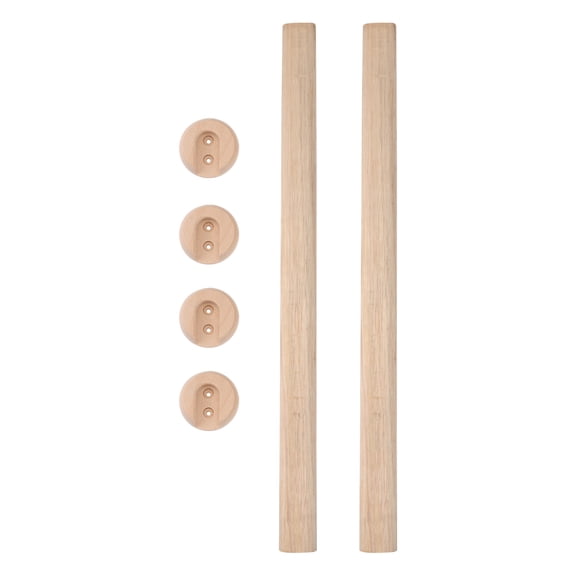 CRILSTYLEO 2-Piece Wooden Closet Rods, Khaki Clothes Hanging Rail for Wardrobe, Cabinet, Storage Organizer