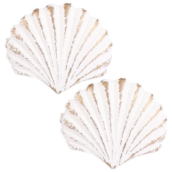 CRILSTYLEO 2Pcs Decorative White Seashell Drawer Handles Durable Pulls for Cupboard Doors