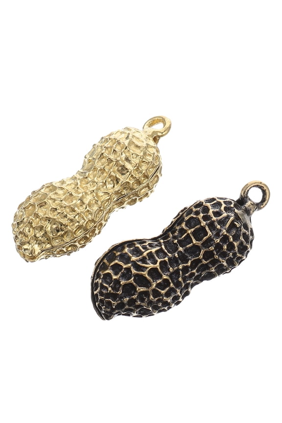 2-Pack Fashionable Metal Key Chains with Unique Peanut-Shaped Pendants and Hanging Ornaments