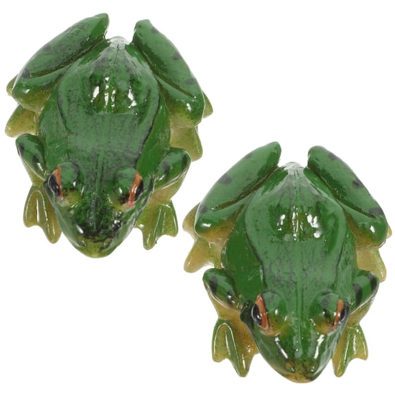 CRILSTYLEO 2-Pack Frog Figurine Statues for Desk Decor, Garden Landscaping, , Indoor and Outdoor Decoration