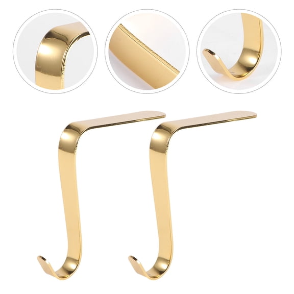 CRILSTYLEO 2Pcs Hanging Fireplace Frame Hook Zinc Alloy Hooks for Christmas Decorations