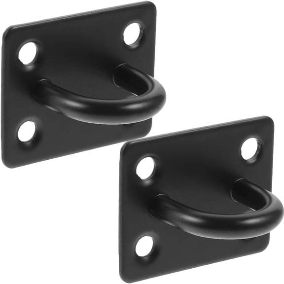 CRILSTYLEO 2Pcs Heavy Load Black Stainless Steel Pad Eye Hooks Ceiling Anchor Hooks for Room Porch Use