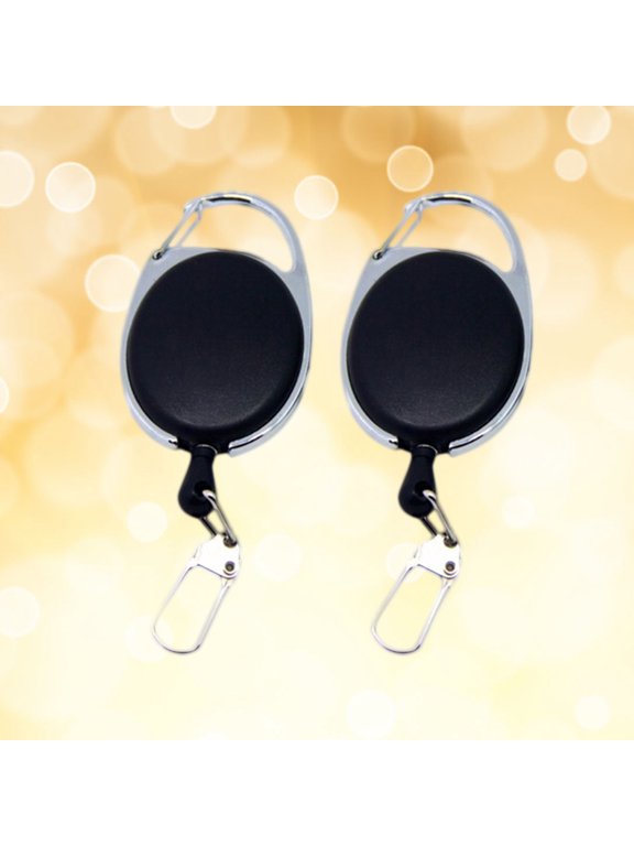 2-Pack Alloy Key Holders with High Elasticity Steel Cable, Black, Strong and Flexible Keychain Accessories