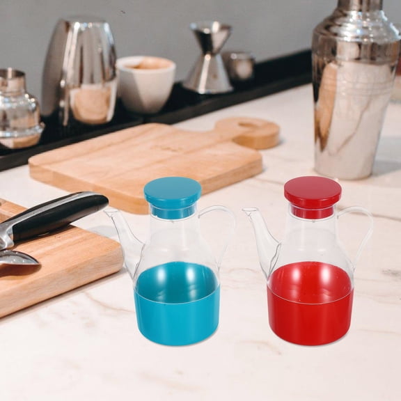 CRILSTYLEO 2Pcs Household Condiment Containers with Sealed Caps for Oil Vinegar and Soy Use