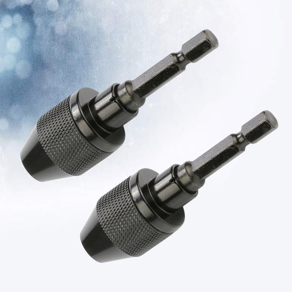 CRILSTYLEO 2Pcs Keyless Chuck Black Aluminum Alloy with Ratchet Teeth Lock for Drill Bit Holding