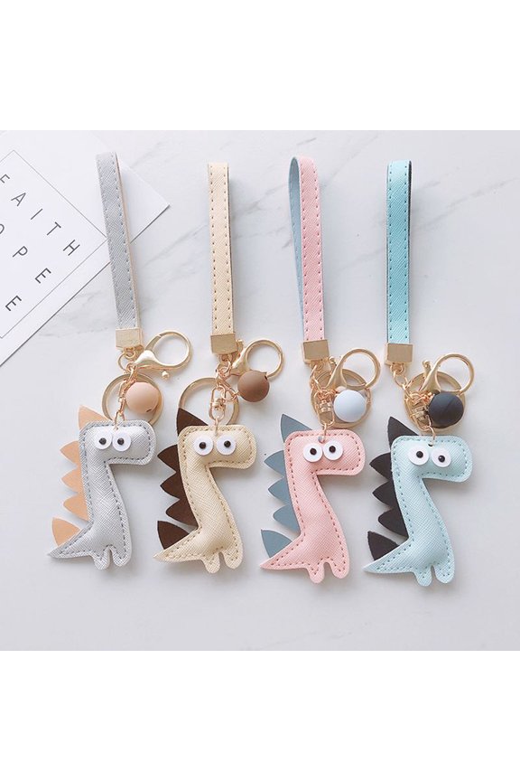 2Pcs Metal Dinosaur Keyring Handmade Bag Pendant Decorative Assorted Color Finish