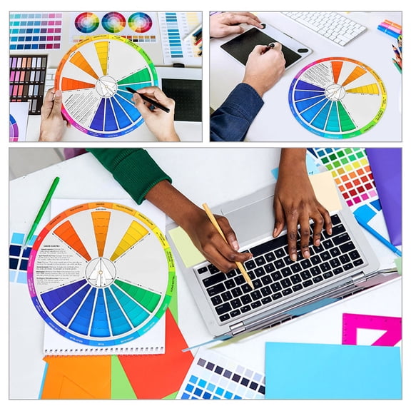 CRILSTYLEO Rotatable Color Wheel Multi Paper for Painting Versatile 2Pcs
