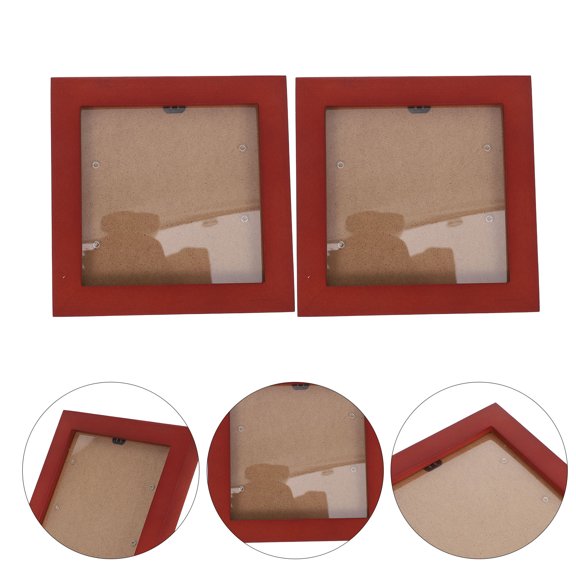 CRILSTYLEO 2Pcs Multipurpose Dark Red Wooden Display Frame for Cd Storage and Painting Calligraphy