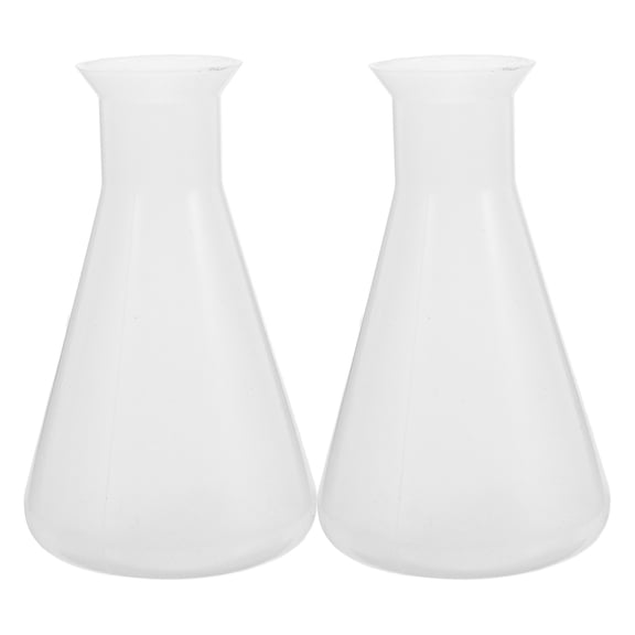 CRILSTYLEO Conical Plastic Flask 250Ml Wide Mouth for Chemistry Experiments 2Pcs
