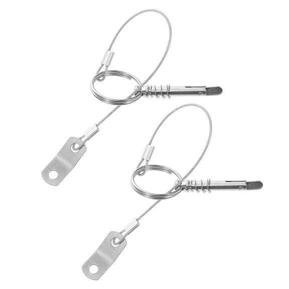 CRILSTYLEO 2Pcs Plated Silver Stainless Steel Bimini Top Retaining Pins Quick Release Boat Canopy Clips