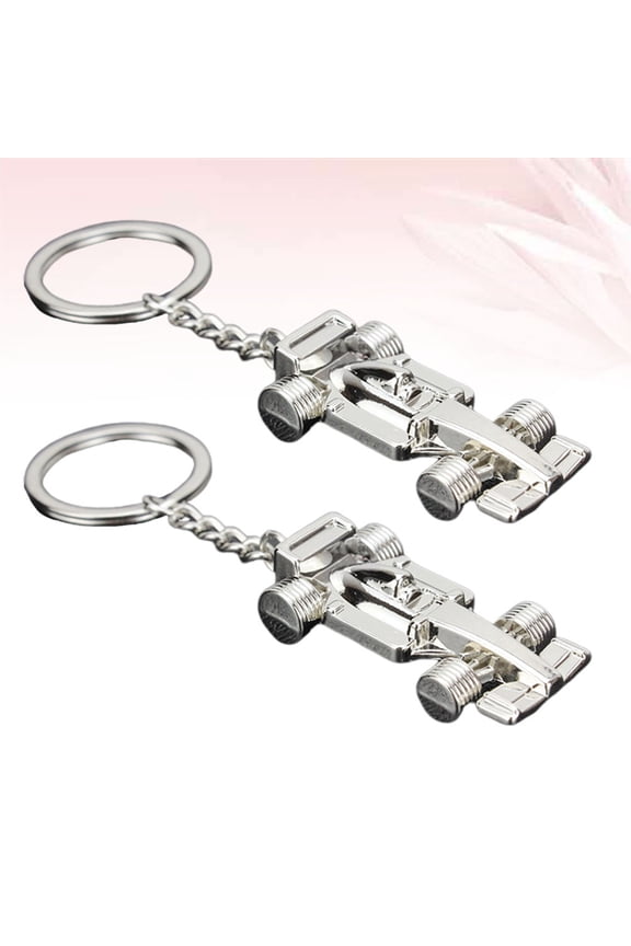 2Pcs Racing Car Keychains Alloy Key Holder Durable Pendant for Bag Or Key Decoration