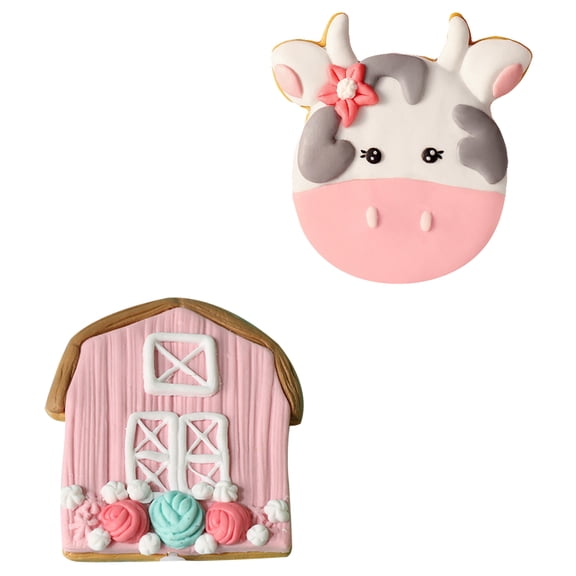 CRILSTYLEO 2-Pack Farm Theme Resin Cake Toppers for Birthday Party Decorations and Celebration Cake Accessories