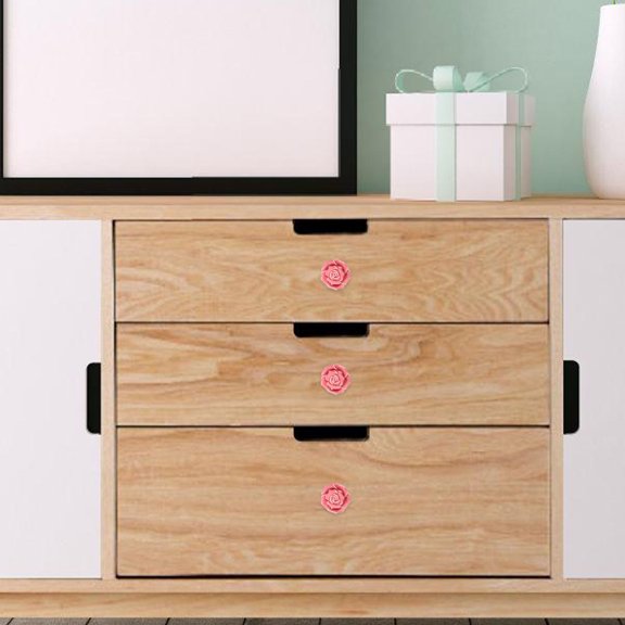 CRILSTYLEO 2 Pcs Rose Ceramic Cabinet Pull Handles, Decorative Drawer Door Knobs for Dresser, Cupboard, Home Decor Hardware