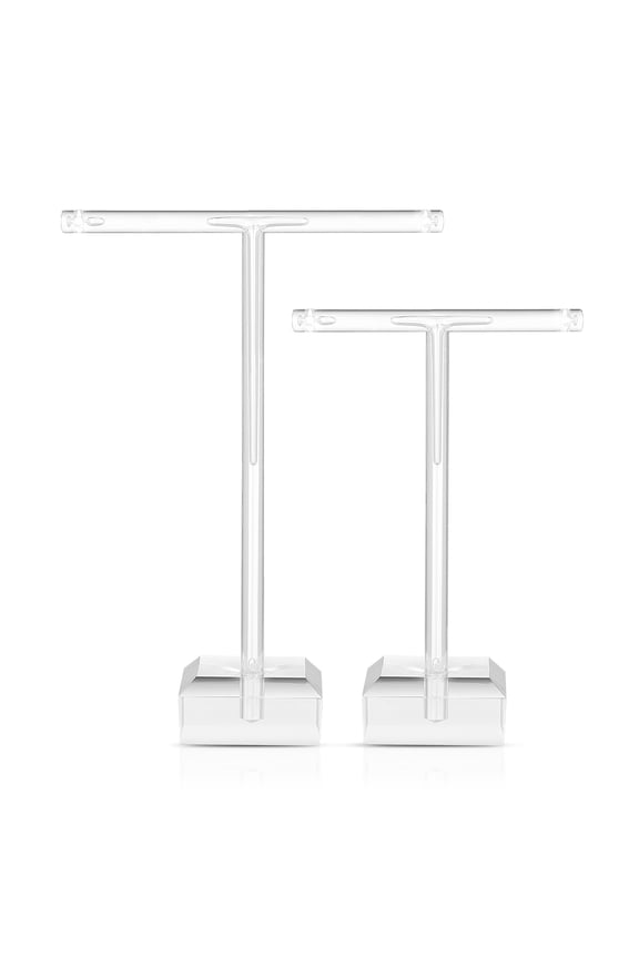 2Pcs Simple Design Acrylic Earrings Stand for Retail Store 11.8x3.2x1.2In