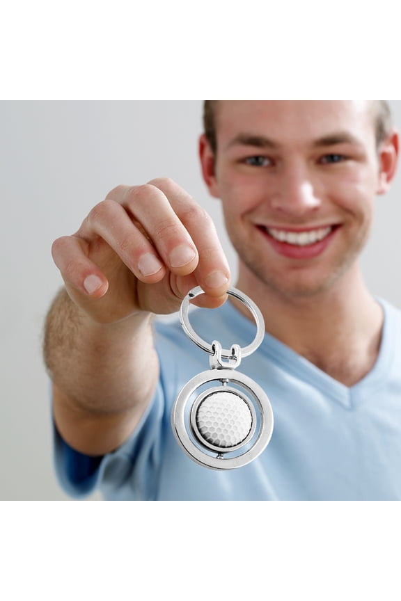 2Pcs White Rotary Balls Key Chain with Lightweight Eco Friendly Material for Decor