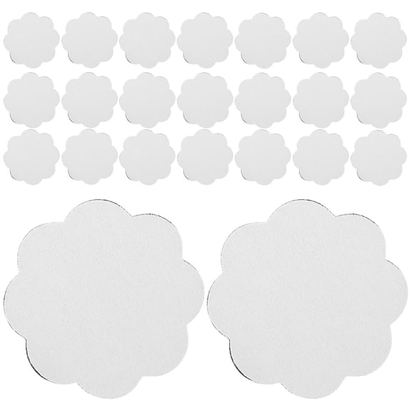 CRILSTYLEO 30Pcs Desktop Blank Cup Coaster Diy Tabletop Accessories for Creative Users White Plastic Rubber