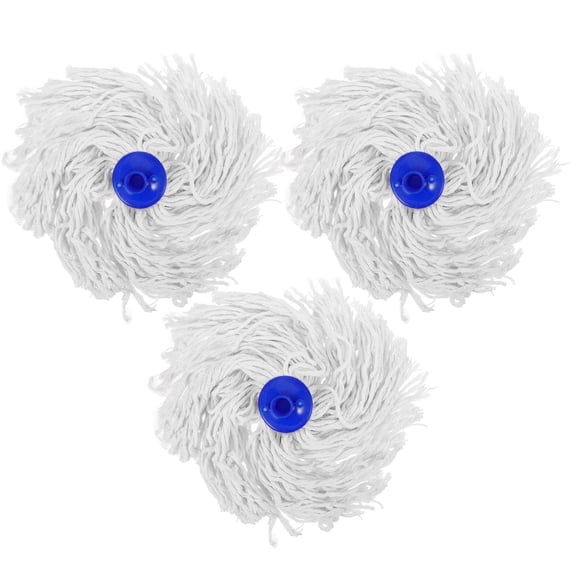 CRILSTYLEO 3-Pack Cotton Yarn Replacement Mop , Assorted Colors, Absorbent Floor Cleaning Refill for Home and Kitchen Use