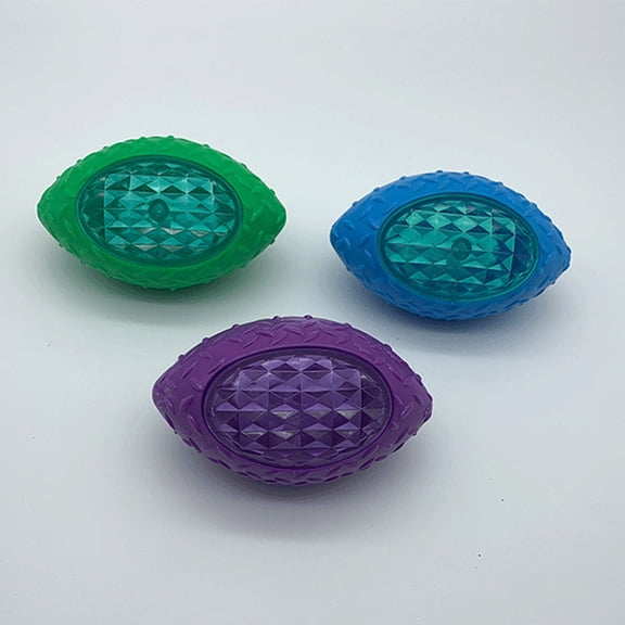 CRILSTYLEO 3Pcs Dog Toy Football Rubber Assorted Color for Pets Playtime