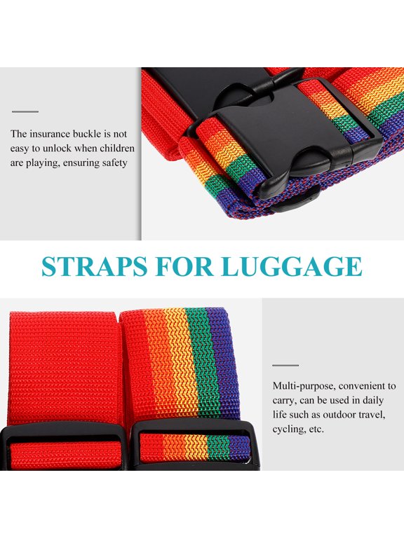 Adjustable Luggage Belt Assorted Color Polypropylene Heavy Duty 3Pcs