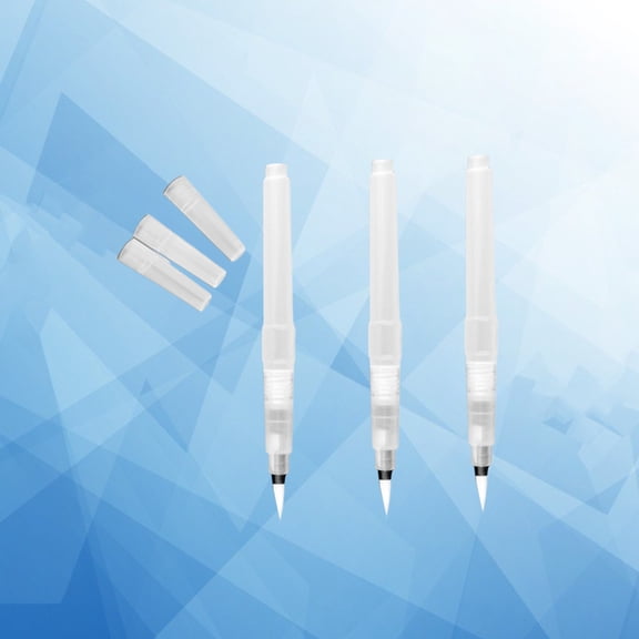 CRILSTYLEO 3-Pack Water Brush Pens with White Nylon Tips, Refillable Ink Reservoir for Painting, Drawing, Art and Craft Supplies
