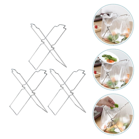 CRILSTYLEO 3-Pack Kitchen Garbage Bag Holder Racks, 0.7x17CM Plastic Bag Hanging Organizer for Kitchen and Dining Room