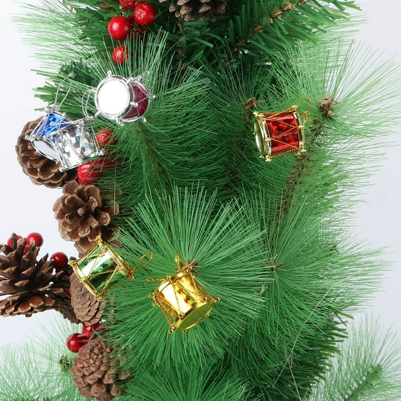 CRILSTYLEO 48Pcs Christmas Keepsake Mini Drum Shape Glitter Plastic for Party and Engagement
