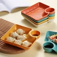 thumbnail image 1 of CRILSTYLEO 4Pcs Assorted Color Plastic Plates For Decorative And Practical Use In Home, 1 of 8