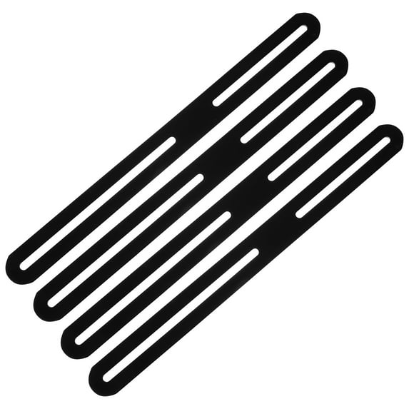 CRILSTYLEO 4Pcs Flat Plate Straight Brackets Black for DIY Projects and Professional Use 11.0x0.9x0.12in