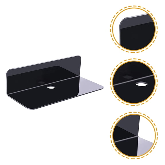 CRILSTYLEO Simple Ps Wall Shelves Self Adhesive Design for Bathroom Storage 4Pcs