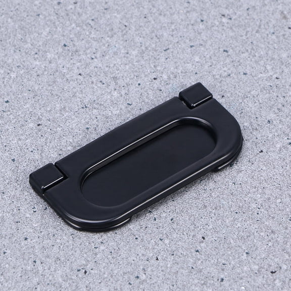 CRILSTYLEO 4Pcs Flush Pull Ring Handles Black Recessed Drawer Pulls for Cabinet Door