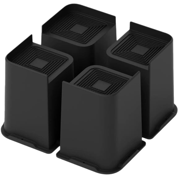 CRILSTYLEO 4Pcs Furniture Risers for Table and Chair Legs Black Rubber Anti Skid