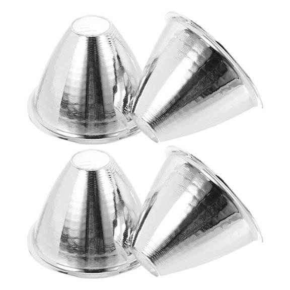 CRILSTYLEO 4Pcs LED Flashlight Reflector Bowl Plated Silver Metal Replacement Cup for Enhanced Beam Efficiency