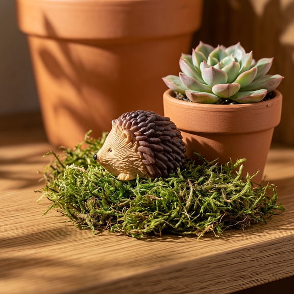 CRILSTYLEO 4Pcs Tiny Resin Hedgehog Figurines for Garden and Decorative Plant Pot Accessories