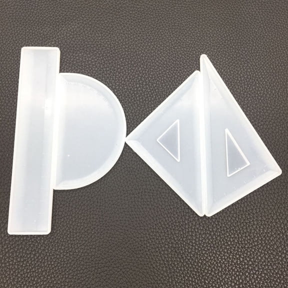 CRILSTYLEO 4-Pack Clear Silicone Ruler Mold for Epoxy Resin Crystal Casting and Craft Projects