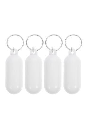 4Pcs Boat Key Floating Keychain ABS Material Water Sport Safety Accessory in White