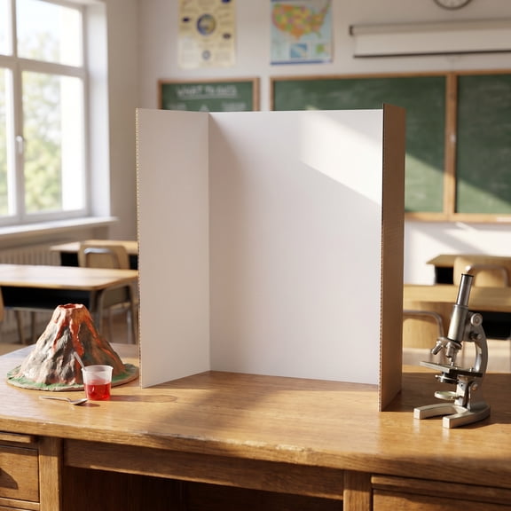 CRILSTYLEO Sturdy Lightweight White Trifold Board 4Pcs Ideal for School Projects
