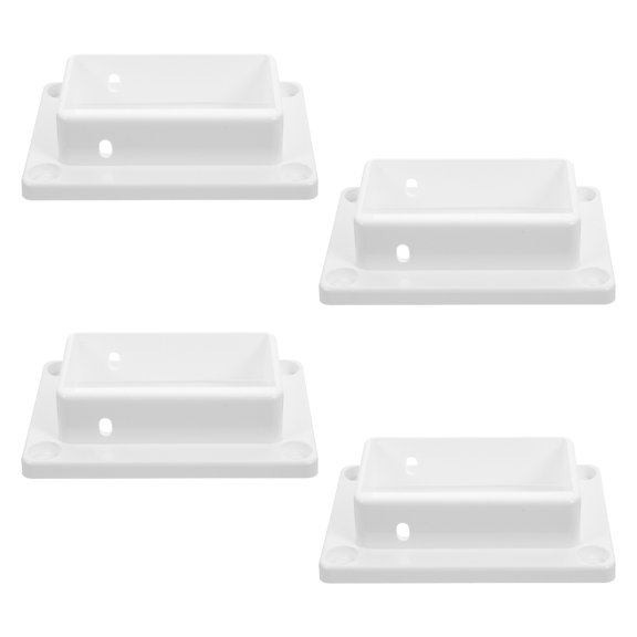 CRILSTYLEO 4Pcs White Vinyl Deck Railing Bracket Connectors for Fence Installation with Wide Compatibility