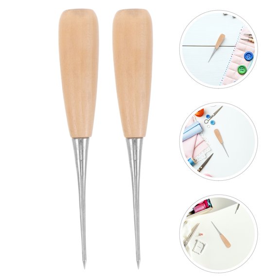 CRILSTYLEO 4Pcs Wood Sewing Quilting Tools with Gourd Shape Wooden Handle for Home Crafting Projects