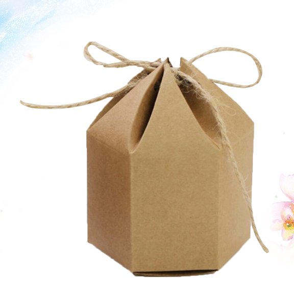 CRILSTYLEO 50 Pcs Wedding Candy Boxes Kraft Paper Packaging for Holiday Celebrations Guests Rustic Style